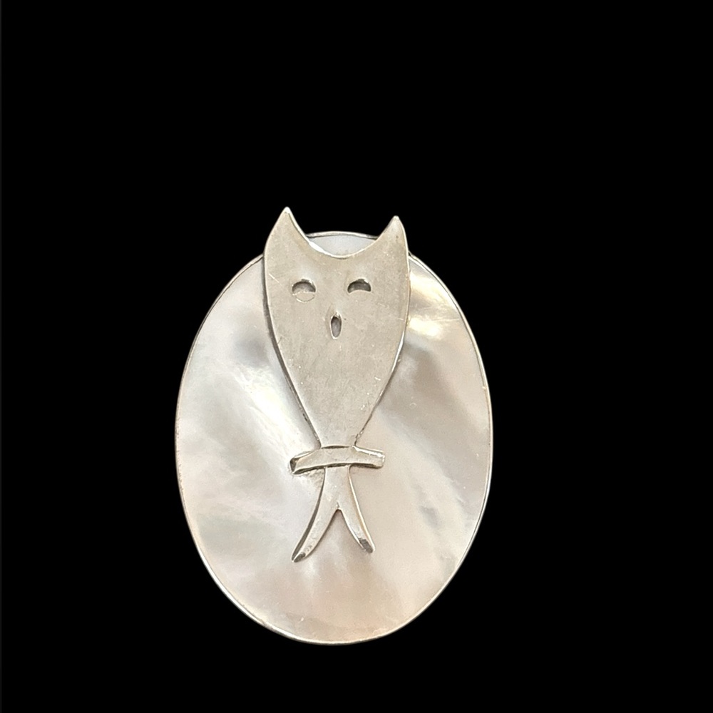 Vintage Sterling 925 mother of pearl brooch
